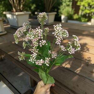 3 Pink Hydrangea Bud Stems